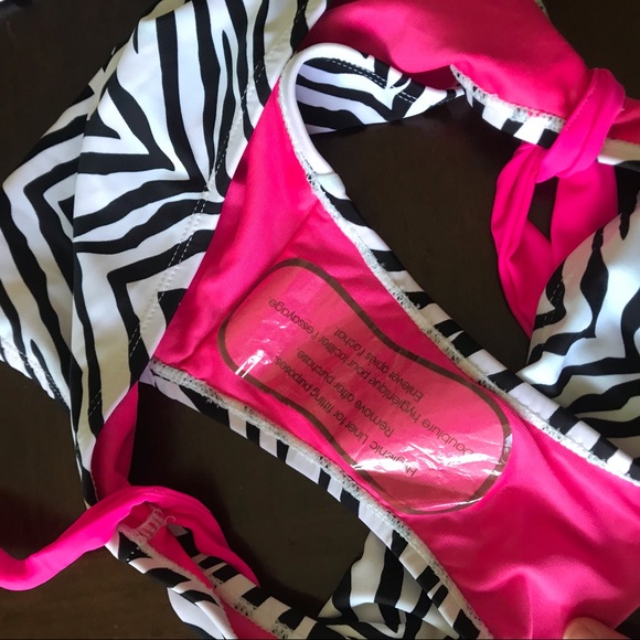 Y2k zebra and neon bikini set - Picture 2 of 6